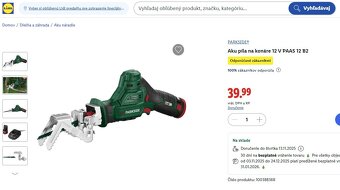 PARKSIDE® Aku píla na konáre PAAS 12 – Nepoužitá - 3