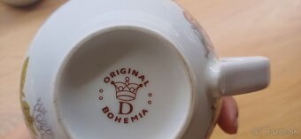 Porcelánové hrnčeky kvietkované, Bohemia - 3