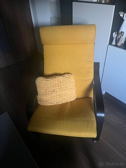 POÄNG Kreslo, čiernohnedá/Skiftebo žltá - 3