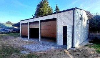 MONTOVANÁ GARÁŽ / HALA 12 × 8 m | RAL 7016 + Zlatý Dub - 3