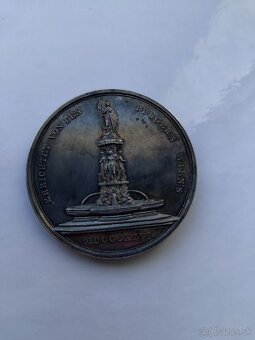 AR strieborná Medaila 1846 Vybudovanie fontány Schwanthaler - 3