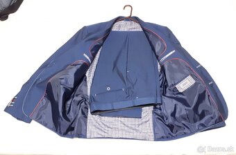 Pánsky modrý slim oblek - 3