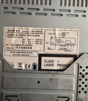 Sony CDX-GT610U - 3