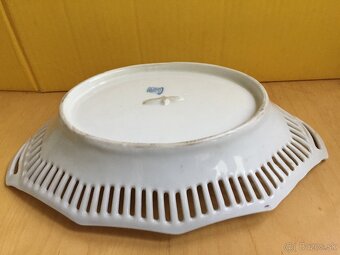 Starozitny vintage antik prerezavany kosik misa tacka motiv - 3