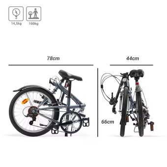 Predám Skladací bicykel Fold 120 modrý - 3