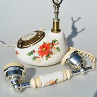 Royal Albert Vintage porcelánový telefón - Vianočná ruža - 3