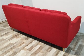 nerozkladaci cerveny gauc, sirka 210 cm - 3
