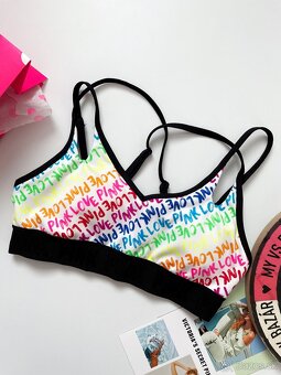 Victoria’s Secret Pink duhova farebna športova podprsenka - 3