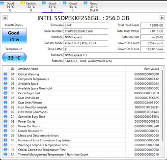 Intel M.2 NVMe SSD 256GB (SSDPEKKF256G8L) (69%)_ - 3