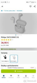 Predám nerozbalené bezdrôtové slúchadlá PHILIPS TAT2139WT - 3