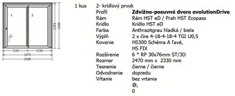 Zdvižno-posuvný HST 3-sklo so sieťkou proti hmyzu - 3