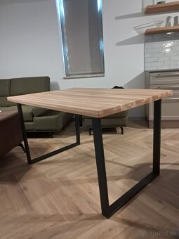 Jedálenský stôl, dubový masív - 3
