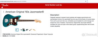USA 2018 Fender American Original '60s Jazzmaster AVRI - 3
