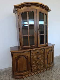 Rustikální příborník, kredenc, komoda + vitrína, masív - 3