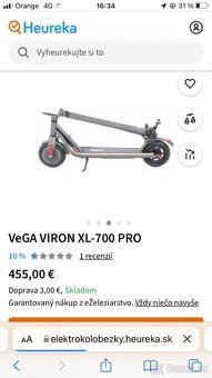 Predám elektrickú kolobežku VeGA VIRON XL-700 PRO - 3