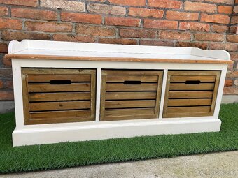 Botník vintage, lavica so zásuvkami - 3