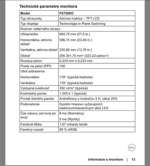 Monitor DELL Professional P2720DC 68,6 cm (27") - 3