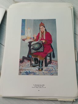 Staré Mongolské obrázky na papieri - 3