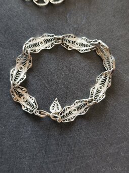 Strieborný náramok a prívesok - 3