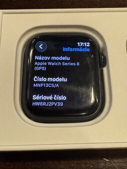 Predám Apple Watch 8 45mm Black základne známky používania - 3
