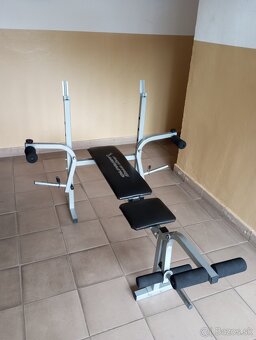 Multifunkčná lavička OLPRAN + veľká železná činka 50 kg-NOVÁ - 3