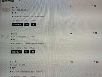 skrinky Ikea Besta - šuflíková, biela farba vysoký lesk - 3