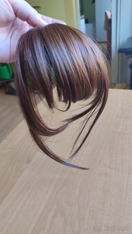 Falošná ofina (príčesok) - hnedá farba, 3 ks - 3