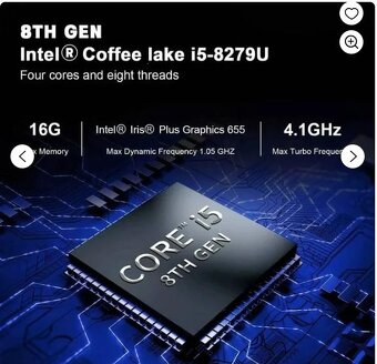 Mini PC Desktop Computer, Core i5-8279U  2.4GHz - 3