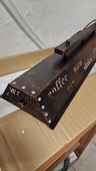 Vintage kovový obdĺžnikový luster - 3