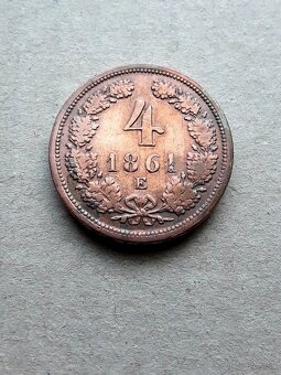 4 grajciar 1861 E, vzácny - 3