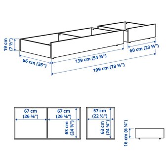 HEMNES Ulozny bx pod pote, 2x2 ks, bielo morene, 00 - 3