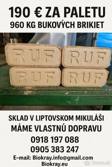 RUF Drevené brikety Dub/Buk - 3