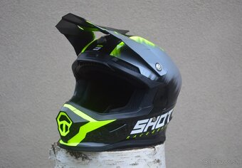 Predám shot helma prilba mx atv neon žlto matná. sivá - 3