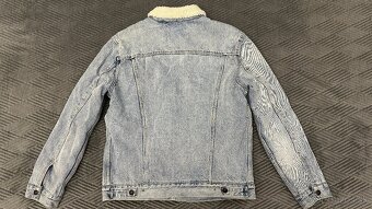 Pánska,džínsová,zateplená bunda LEVIS - veľkosť L - 3