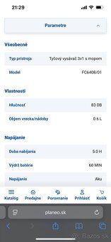Tyčový vysávač 3v1 s mopom Philips - 3