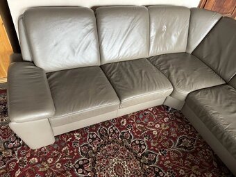 Luxusní rohová kožená sedací souprava, 2971 - 3