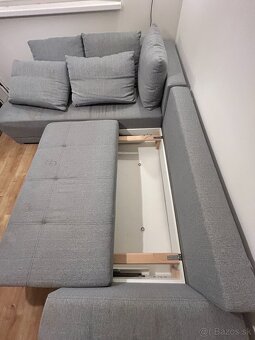 Rohový rozkladací gauč s úložným priestorom - 3
