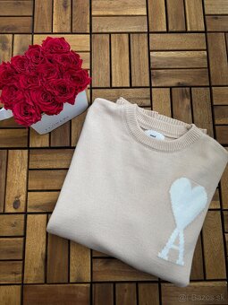 Ami pletený kremovy pulover sveter - 3