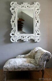 Francuzske barokove zrkadlo Biele 130 x 98 cm - 3