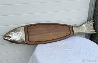 Veliké dřevěné servírovací prkýnko ryba 92 cm - 3