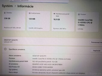 Notebook Dell Latitude 5410 i5-10310U/16GB RAM/B-kat/FHD/SSD - 3