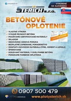 AKCIA- Bezpórové vibroliate betónové oplotenie od výrobcu. - 3