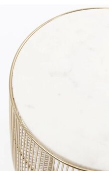 Kare Design mramorový odkladací stolík príručný - zlatý - 3