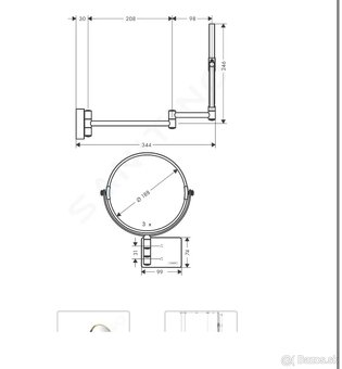 Hansgrohe AddStoris kozmetické zrkadlo - 3