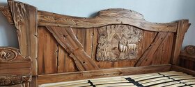 Drevená posteľ Poľovnicke motivy 180×200 vrátane roštov - 3