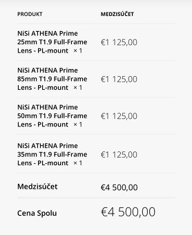Nisi Athena objektívy 25mm 35mm 50mm 85mm T1.9 PL mount - 3