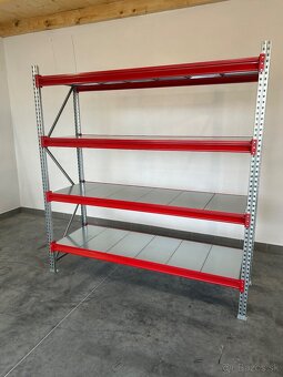 Kovový policovy regál, priemyselný profi nosnosť 450kg - 3