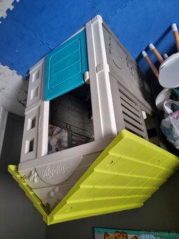 Domček Jolie Smoby modro-šedý s 3 oknami a 2 žalúziami s UV - 3