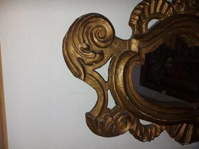 Predám starožitné barokové zrkadlo zlátená drevorezba - 3