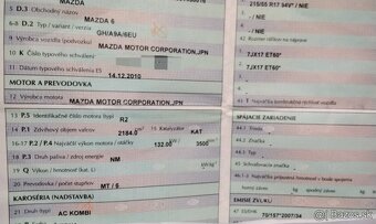 Mazda 6 2.2 D 2011 predám ZADNÉ SVETLO, DVERE, MOTOR R2 - 3